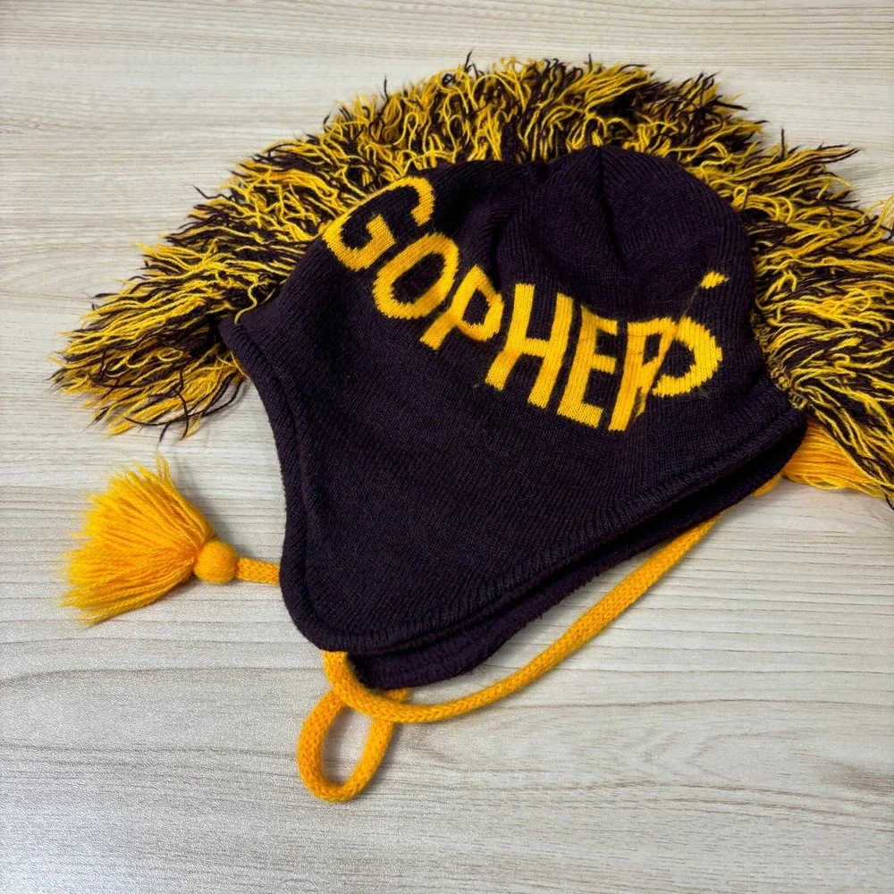 Minnesota Golden Gophers Hat Beanie Maroon‎ Knit Youth Kids Winter '47